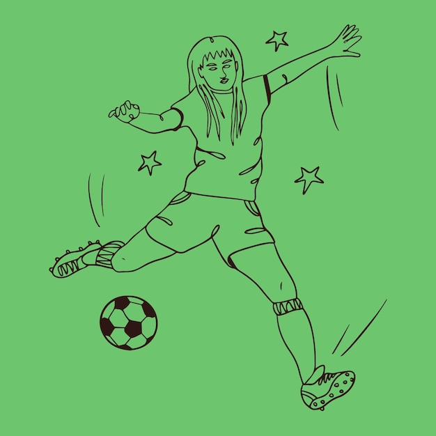 Handgezeichnete Fußball-Umrissillustration