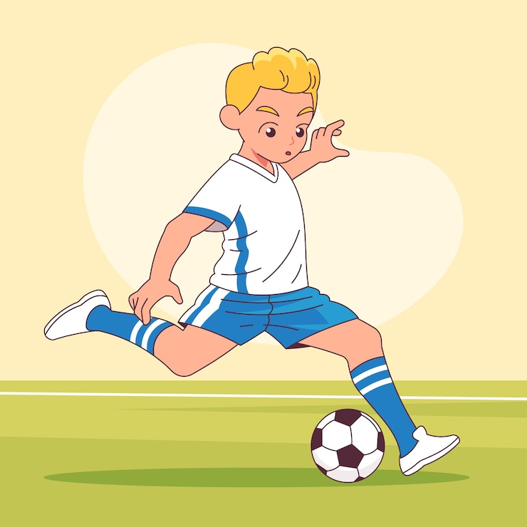Kostenlose Vektor handgezeichnete fußballillustration