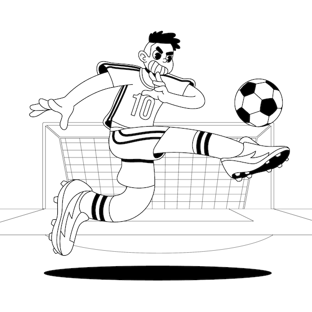 Kostenloser Vektor handgezeichnete fußballillustration