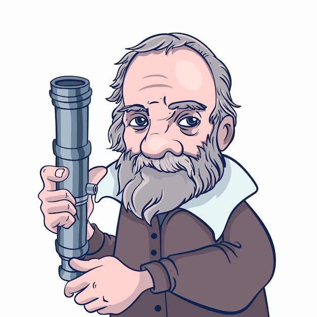 Handgezeichnete galileo galilei-illustration