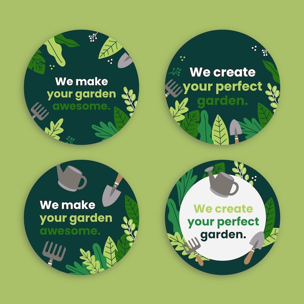 Handgezeichnete Gartendesign-Vorlage