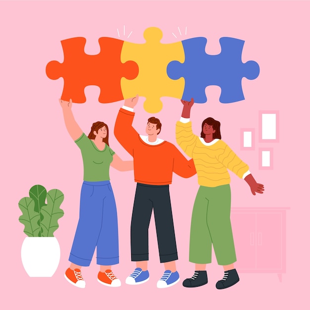 Handgezeichnete Gemeinschaftsgeist-Illustration