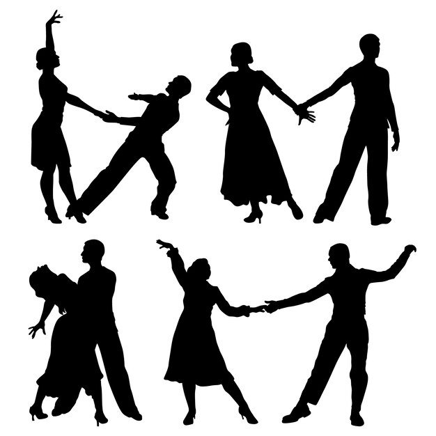 Handgezeichnete Gesellschaftstanz-Silhouette