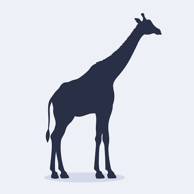 Kostenloser Vektor handgezeichnete giraffensilhouette