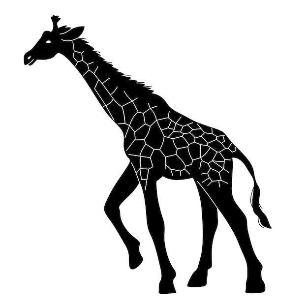 Handgezeichnete giraffensilhouette