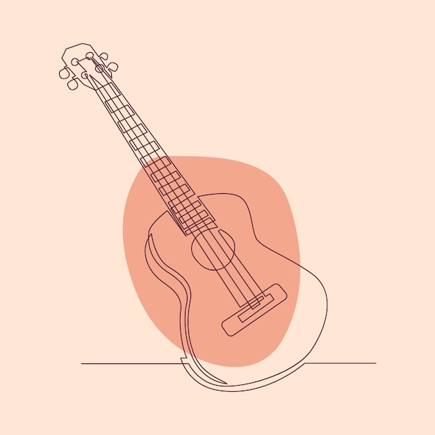 Handgezeichnete gitarrenillustration