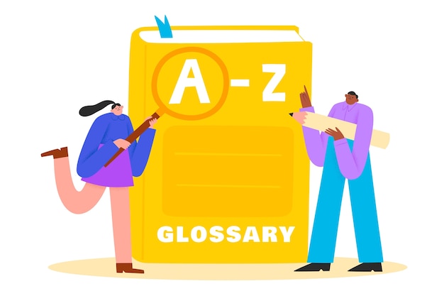 Kostenloser Vektor handgezeichnete glossarillustration