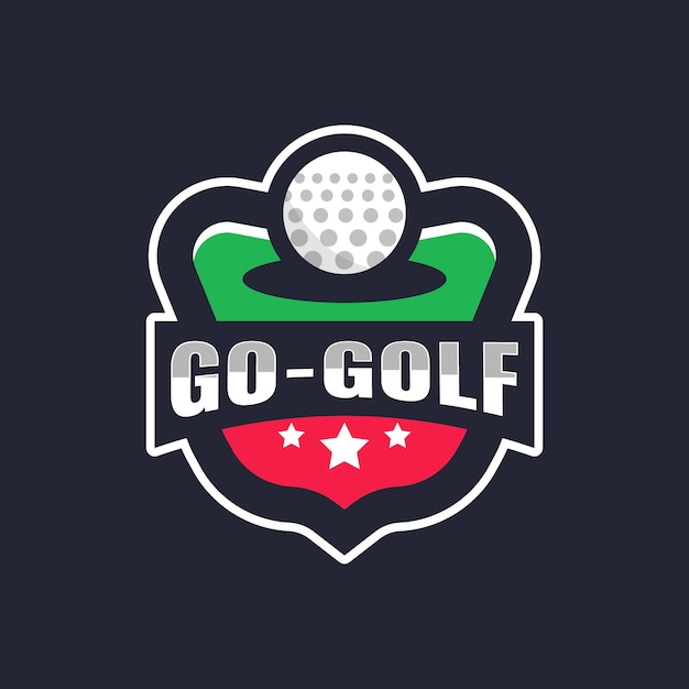 Kostenloser Vektor handgezeichnete golf-logo-vorlage