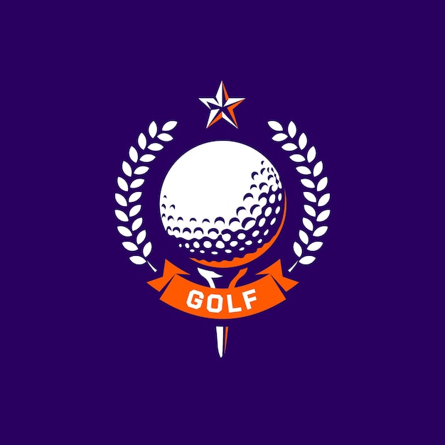 Kostenloser Vektor handgezeichnete golf-logo-vorlage