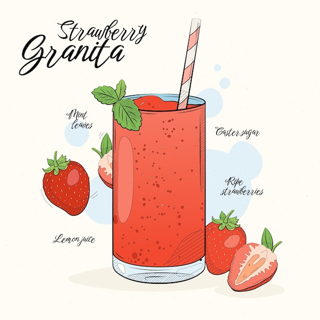 Handgezeichnete granita-illustration