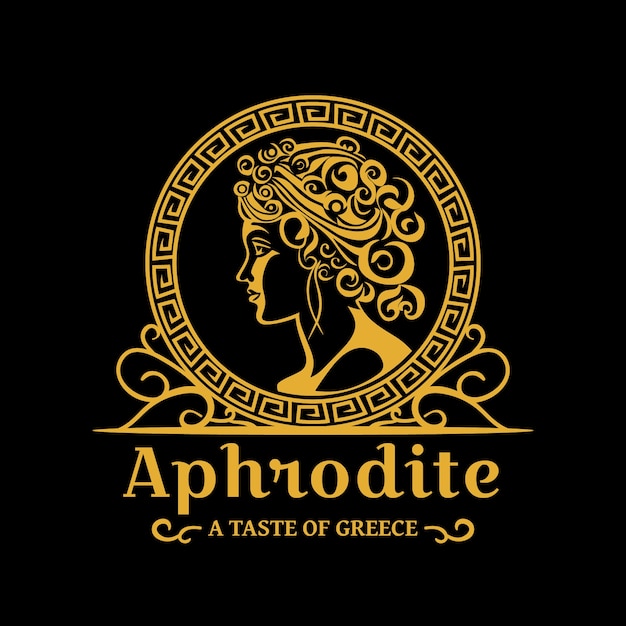 Kostenloser Vektor handgezeichnete griechische tavernen-logo-vorlage