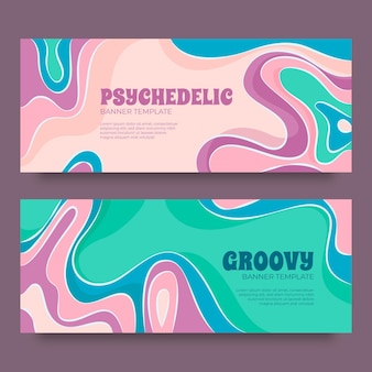 Handgezeichnete groovige psychedelische banner
