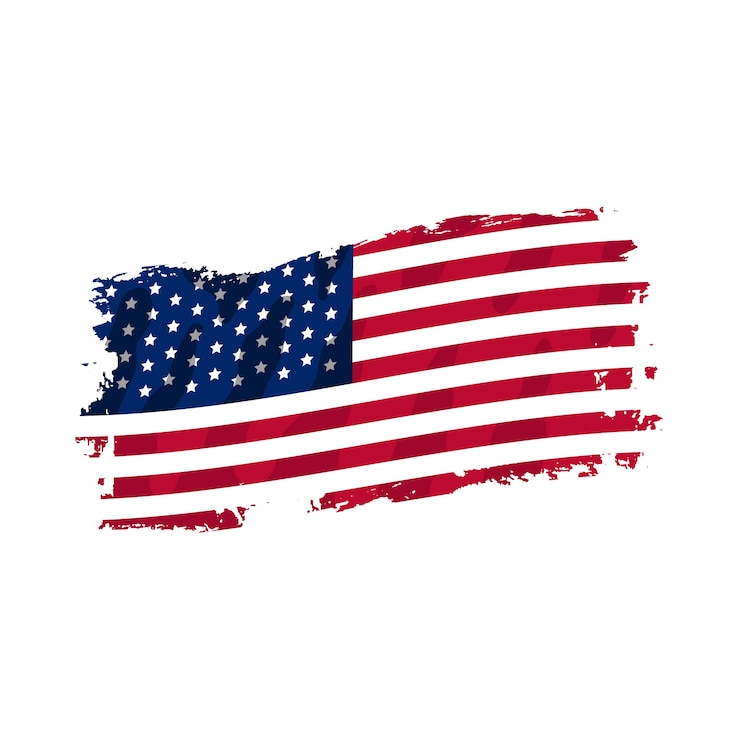 Kostenlose Vektor handgezeichnete grunge amerikanische flagge