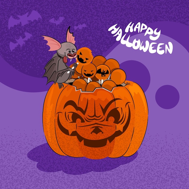 Handgezeichnete Halloween-Kürbis-Illustration