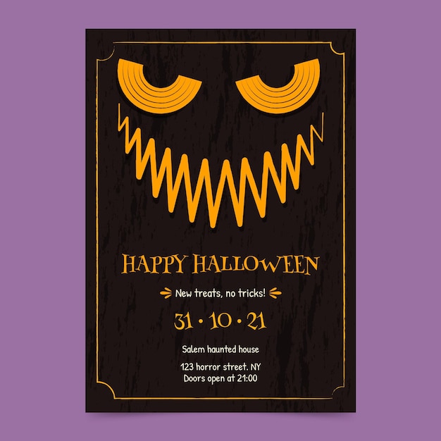 Handgezeichnete halloween-party-vertikal-flyer-vorlage