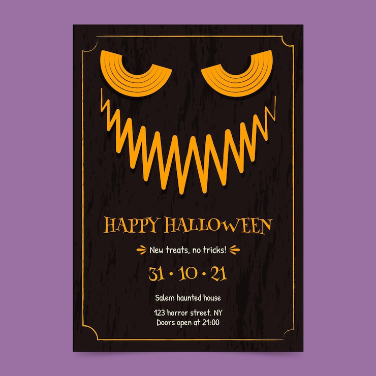 Kostenlose Vektor handgezeichnete halloween-party-vertikal-flyer-vorlage