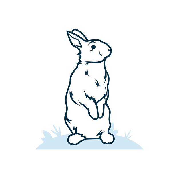 Handgezeichnete Hase Umrissillustration