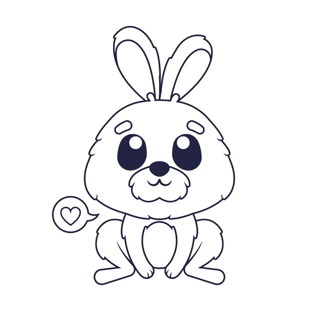 Handgezeichnete Hase Umrissillustration