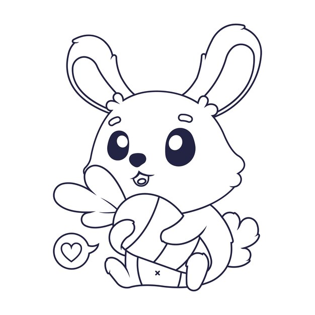 Handgezeichnete Hase Umrissillustration