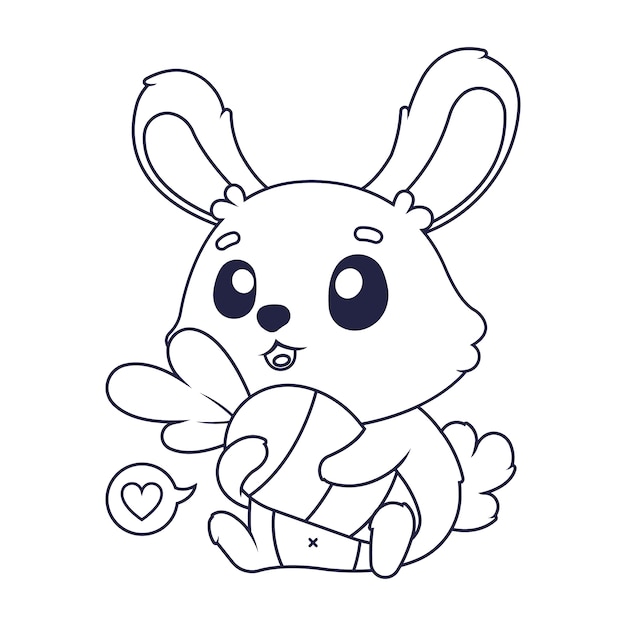Handgezeichnete Hase Umrissillustration