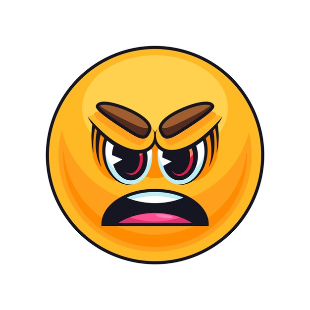 Handgezeichnete Hass-Emoji-Illustration