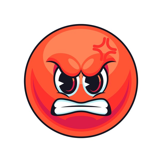 Handgezeichnete Hass-Emoji-Illustration