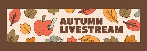 Handgezeichnete Herbst-Twitch-Banner-Vorlage