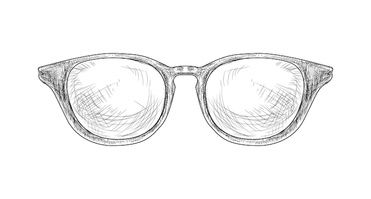 Kostenlose Vektor handgezeichnete hipster-brille-vektor-illustration