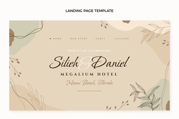 Handgezeichnete Hochzeits-Landingpage