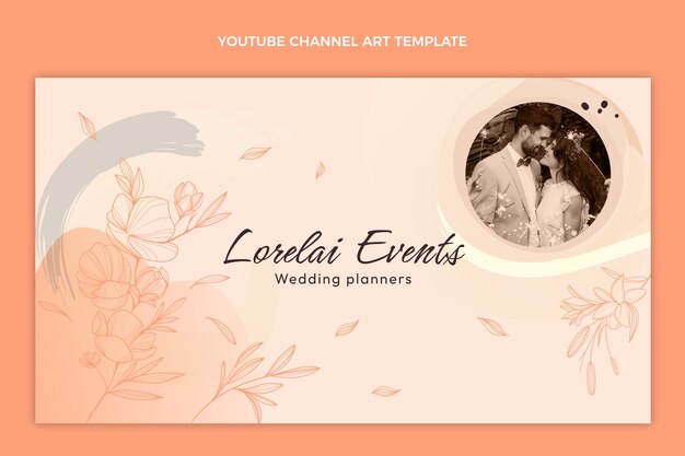 Handgezeichnete Hochzeitsplaner-Designvorlage mit flachem Design