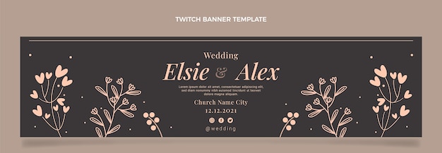 Handgezeichnete hochzeitstwitch-banner