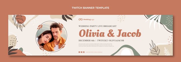 Handgezeichnete Hochzeitstwitch-Banner