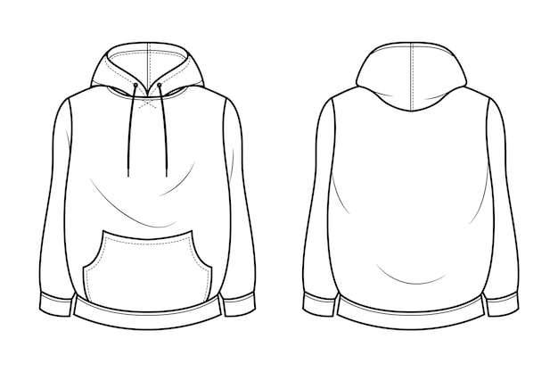Handgezeichnete Hoodie-Umrissillustration