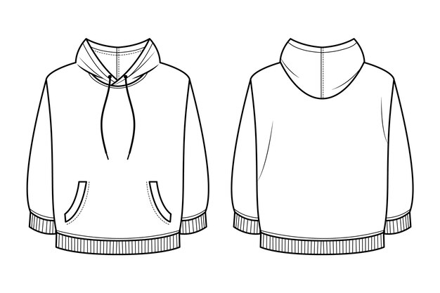 Handgezeichnete Hoodie-Umrissillustration
