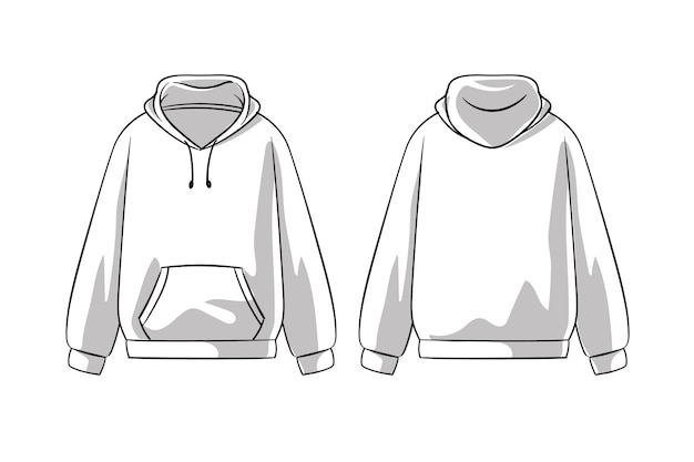 Kostenloser Vektor handgezeichnete hoodie-umrissillustration