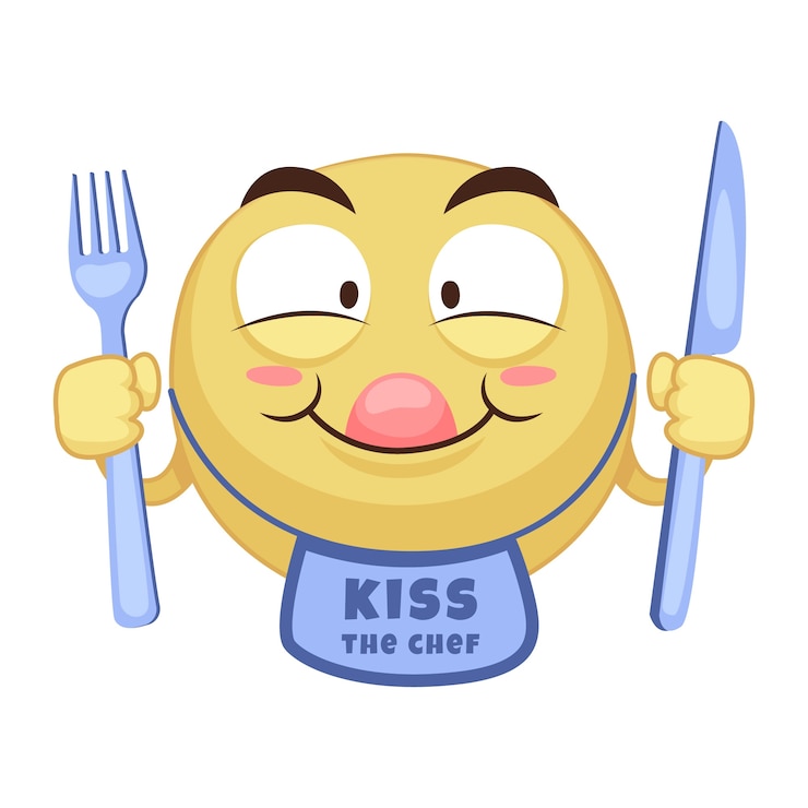 Kostenlose Vektor handgezeichnete hungrige emoji-illustration