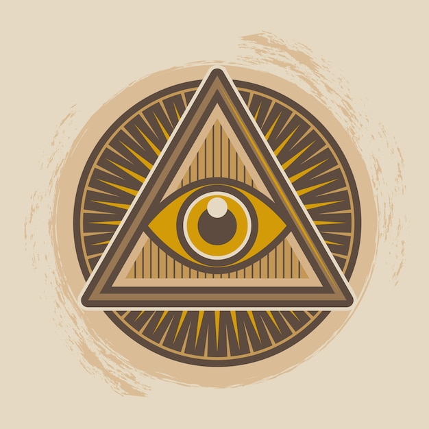 Kostenloser Vektor handgezeichnete illuminati-illustration
