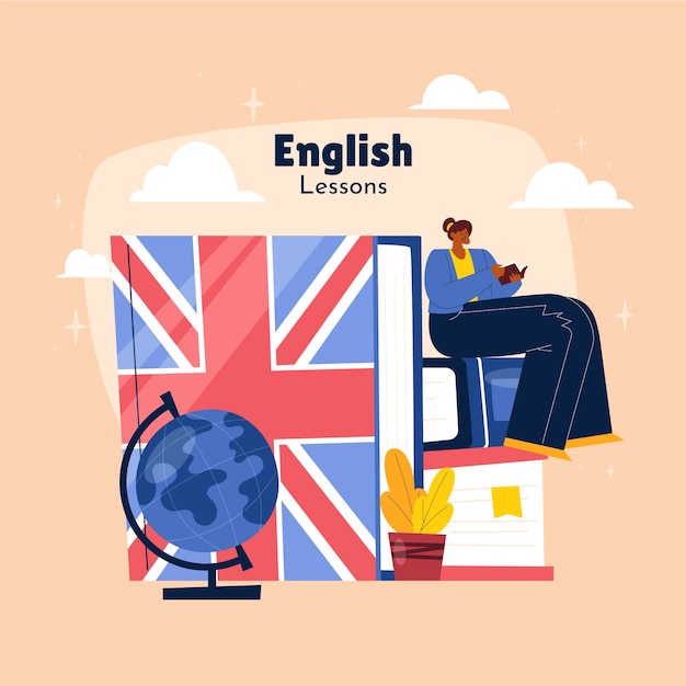 Handgezeichnete illustration der englischen schule