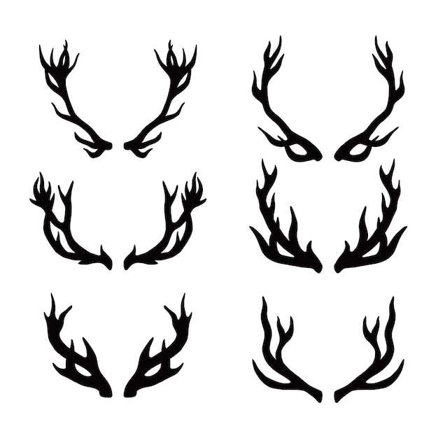 Handgezeichnete Illustration der Silhouette des Geweihs