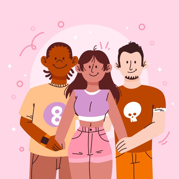Handgezeichnete Illustration einer offenen Beziehung