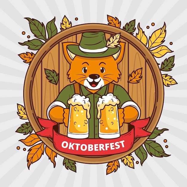 Kostenloser Vektor handgezeichnete illustration für das oktoberfest