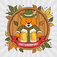 Kostenloser Vektor handgezeichnete illustration für das oktoberfest