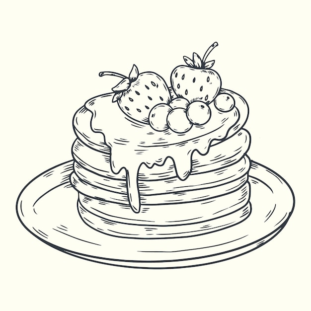 Handgezeichnete Illustration für den Pfannkuchentag