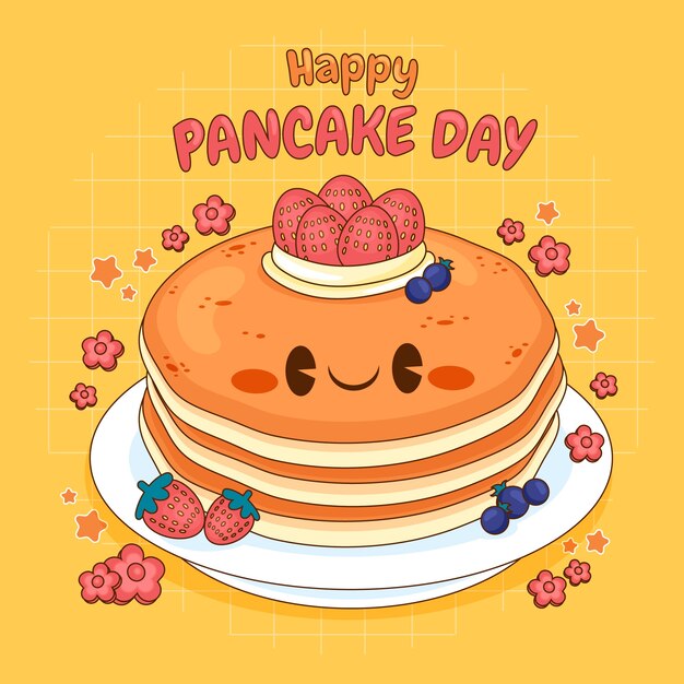 Handgezeichnete Illustration für den Pfannkuchentag