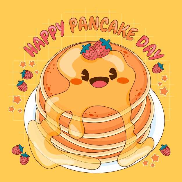 Handgezeichnete Illustration für den Pfannkuchentag
