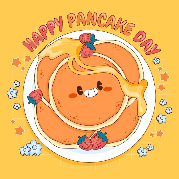 Handgezeichnete Illustration für den Pfannkuchentag