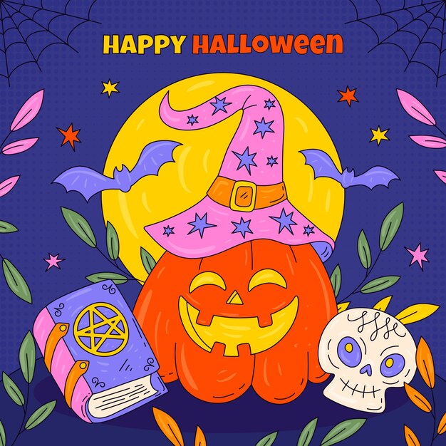 Handgezeichnete Illustration für die Halloween-Feier