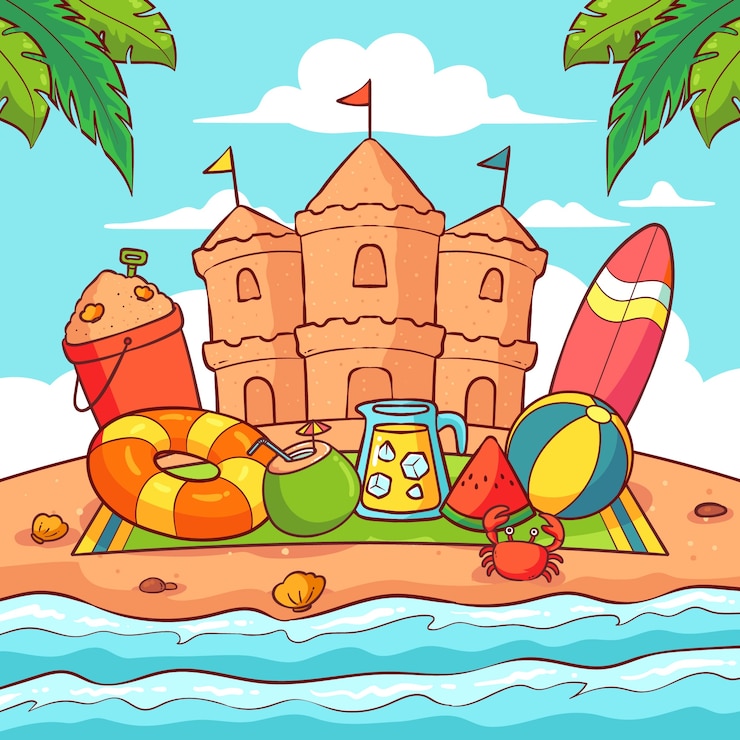 Kostenlose Vektor handgezeichnete illustration für die sommersaison