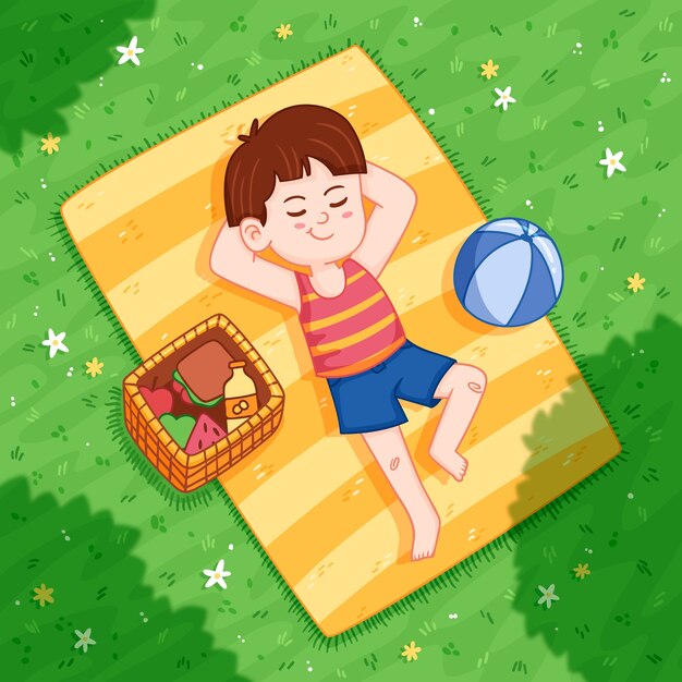 Handgezeichnete Illustration für die Sommersaison