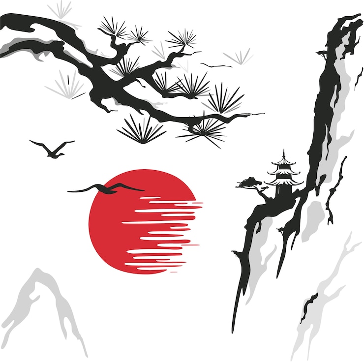 Kostenlose Vektor handgezeichnete illustration im chinesischen stil